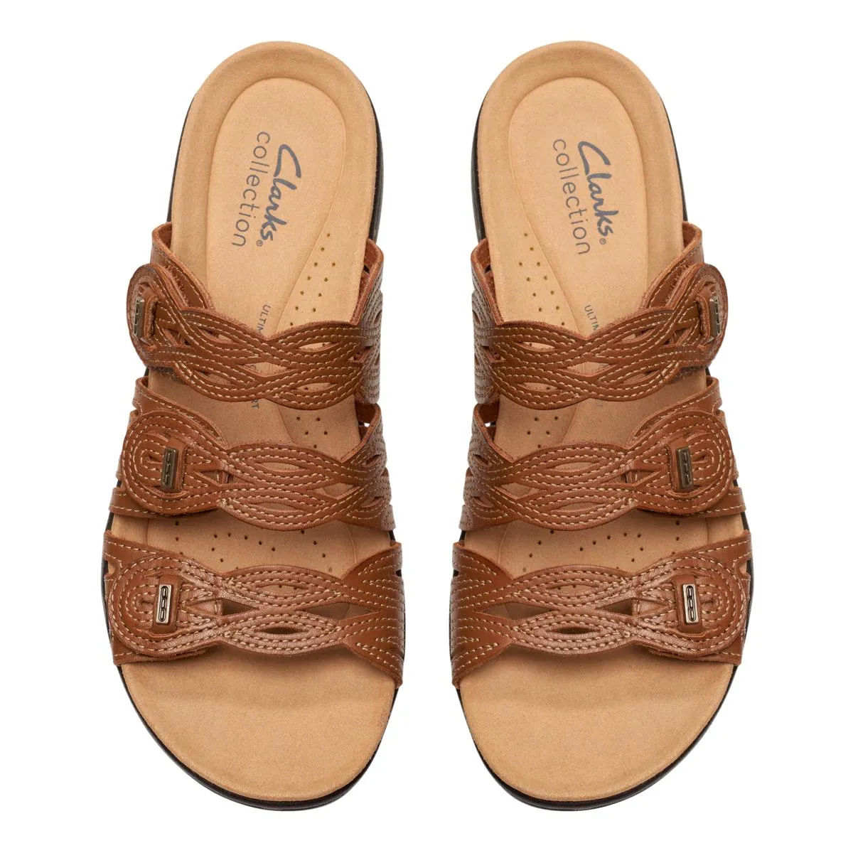      Clarks Collection Laurieann Ruby Leather Slide Sandal     