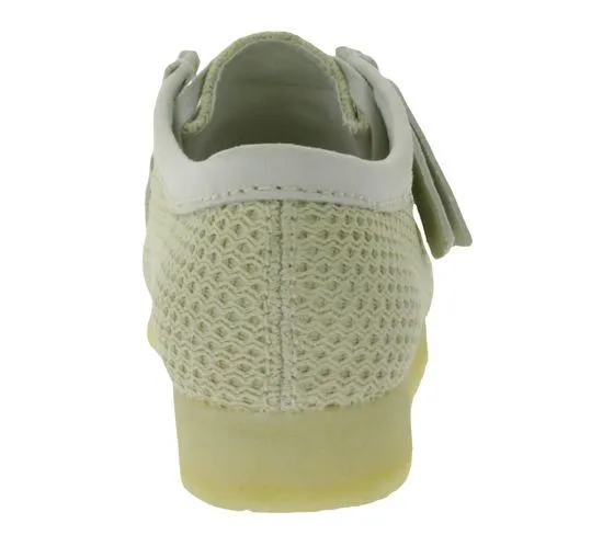 Clarks Wallabee sneakers stringate da uomo in rete con scarpe basse in vera pelle 26175849 beige