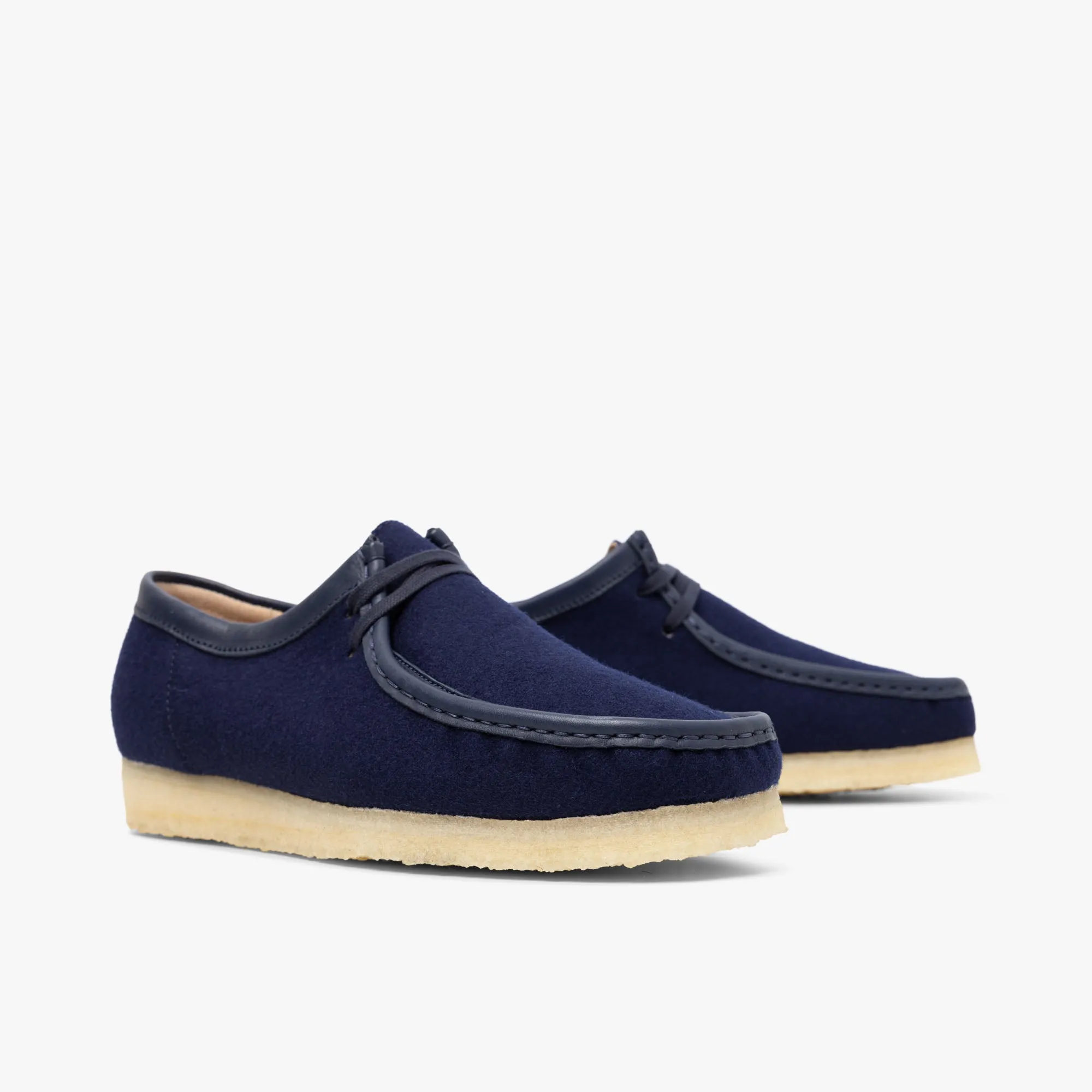 Clarks Wallabee Wool Navy Wool