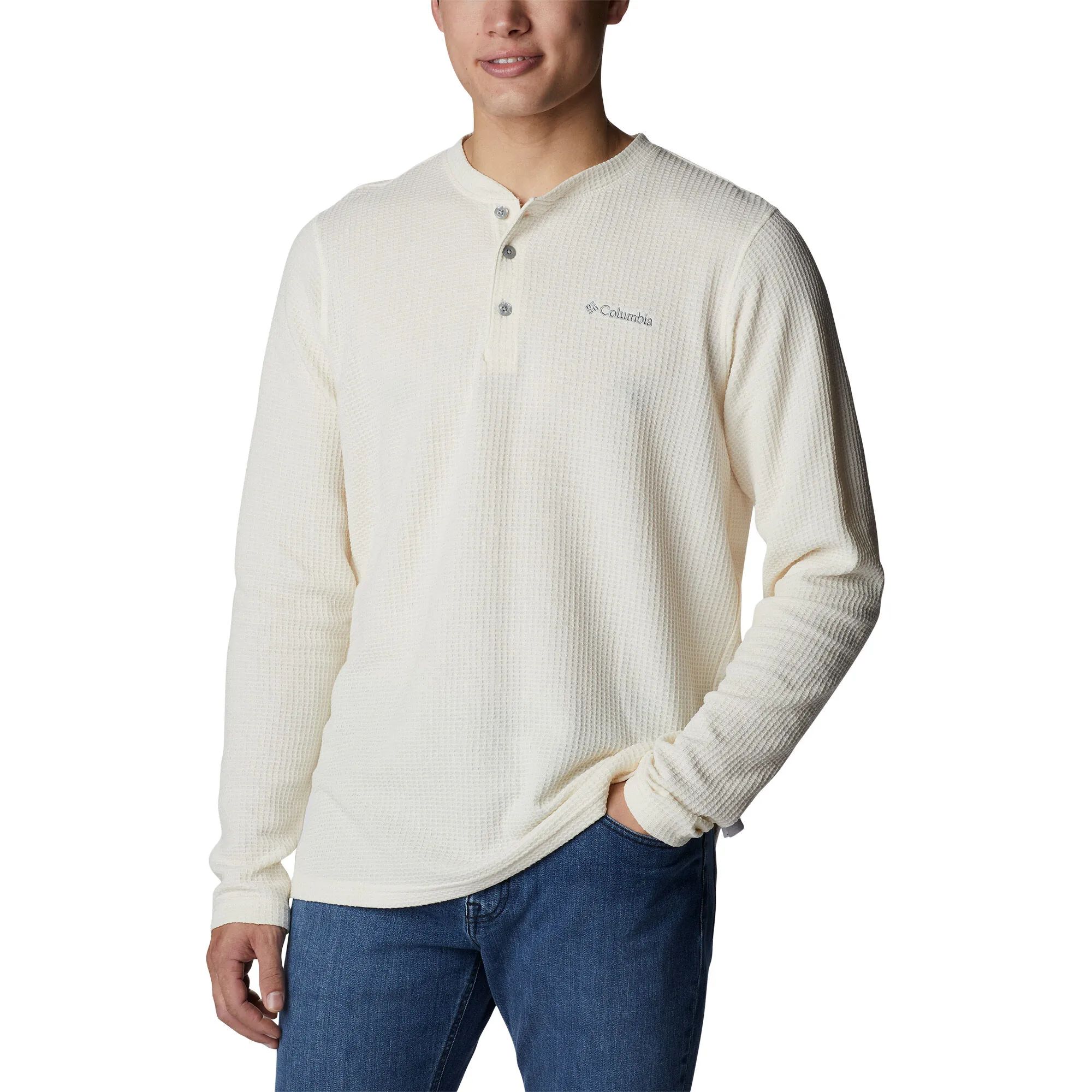 Columbia Men's Pine Peak Waffle Henley Long-Sleeve Shirt