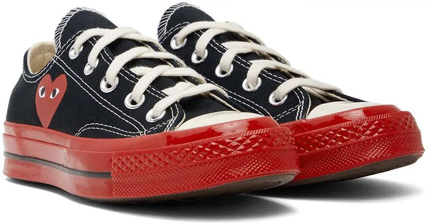 Comme des Garçons Play Off-White & Red Converse Edition Chuck 70 Low-Top Sneakers