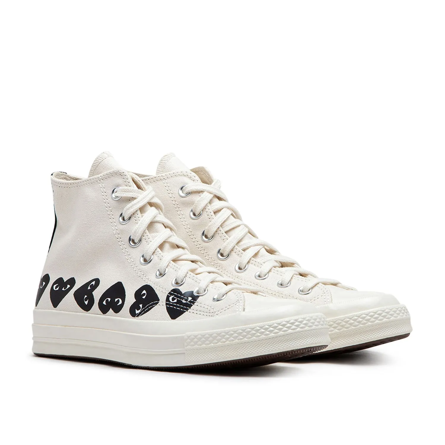 comme des garçons play x converse multi heart chuck taylor all star 70 high (white)