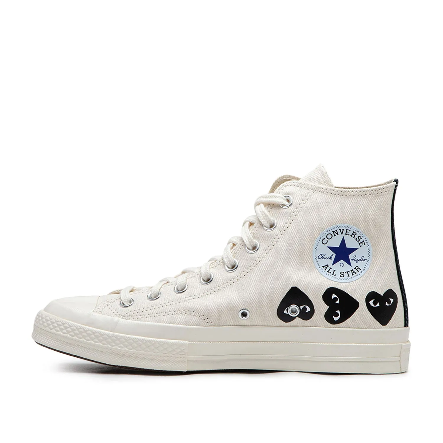 comme des garçons play x converse multi heart chuck taylor all star 70 high (white)