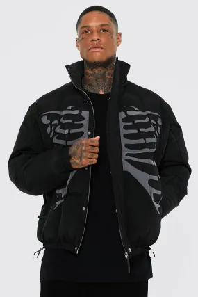 Crinkle Shell Tonal Skeleton Puffer