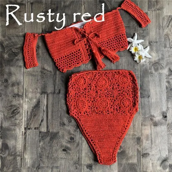 Crochet Bandeau Bikini Set