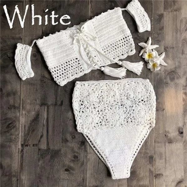 Crochet Bandeau Bikini Set