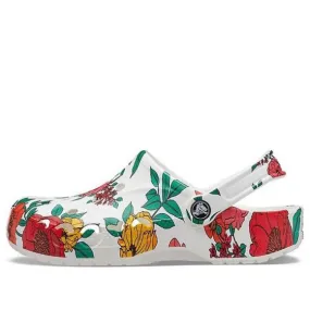 Crocs Beach White Flowers Sandals 'White Red Green'