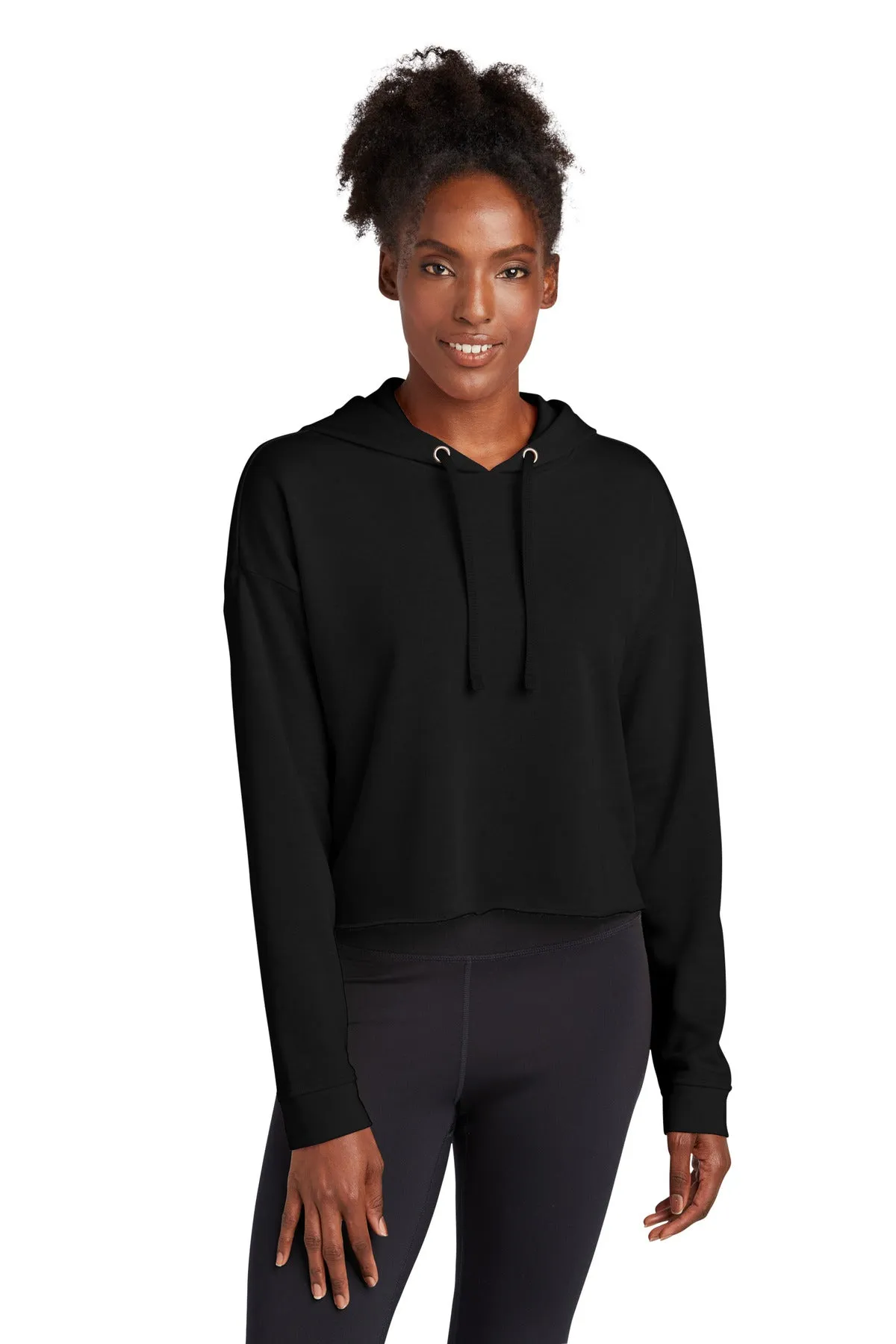 Custom Embroidered - Sport-Tek  Ladies PosiCharge  Tri-Blend Wicking Fleece Crop Hooded Pullover LST298