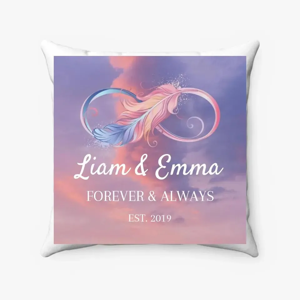 Custom Names Infinity Sky Pillow For Couples