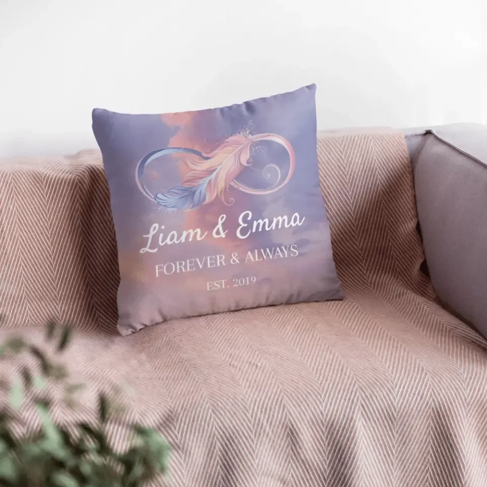 Custom Names Infinity Sky Pillow For Couples