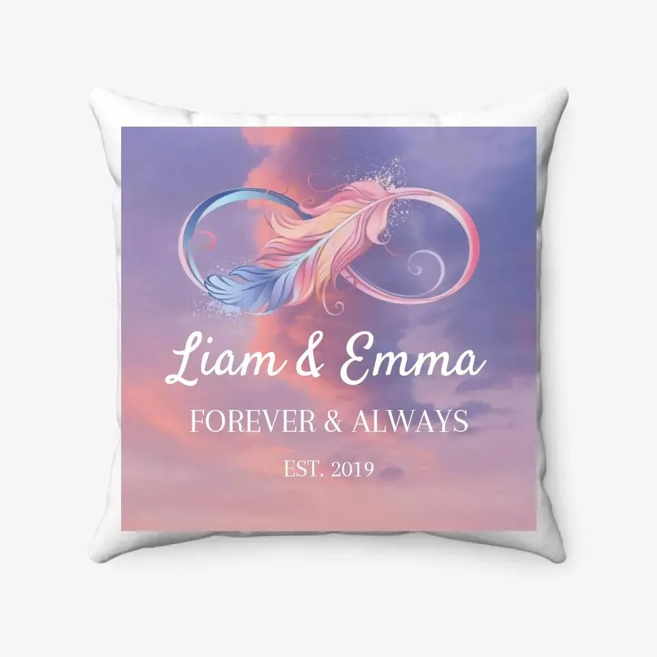 Custom Names Infinity Sky Pillow For Couples