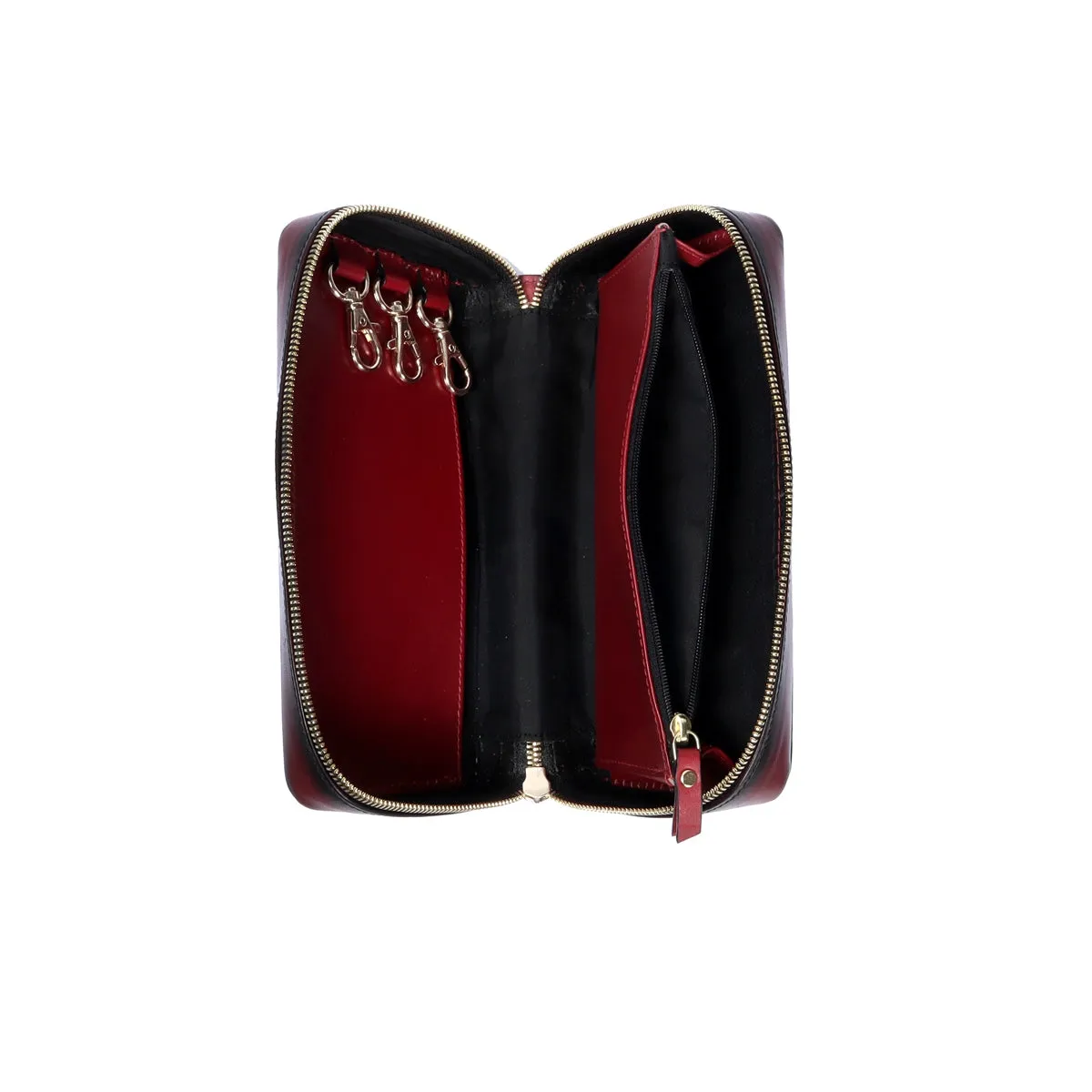 Customized Clutch/Wallet Key Hook in Wine Leather