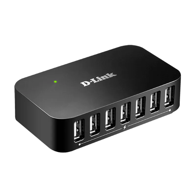 D-Link 7-Port USB 2.0 Fast Charge Hub Black