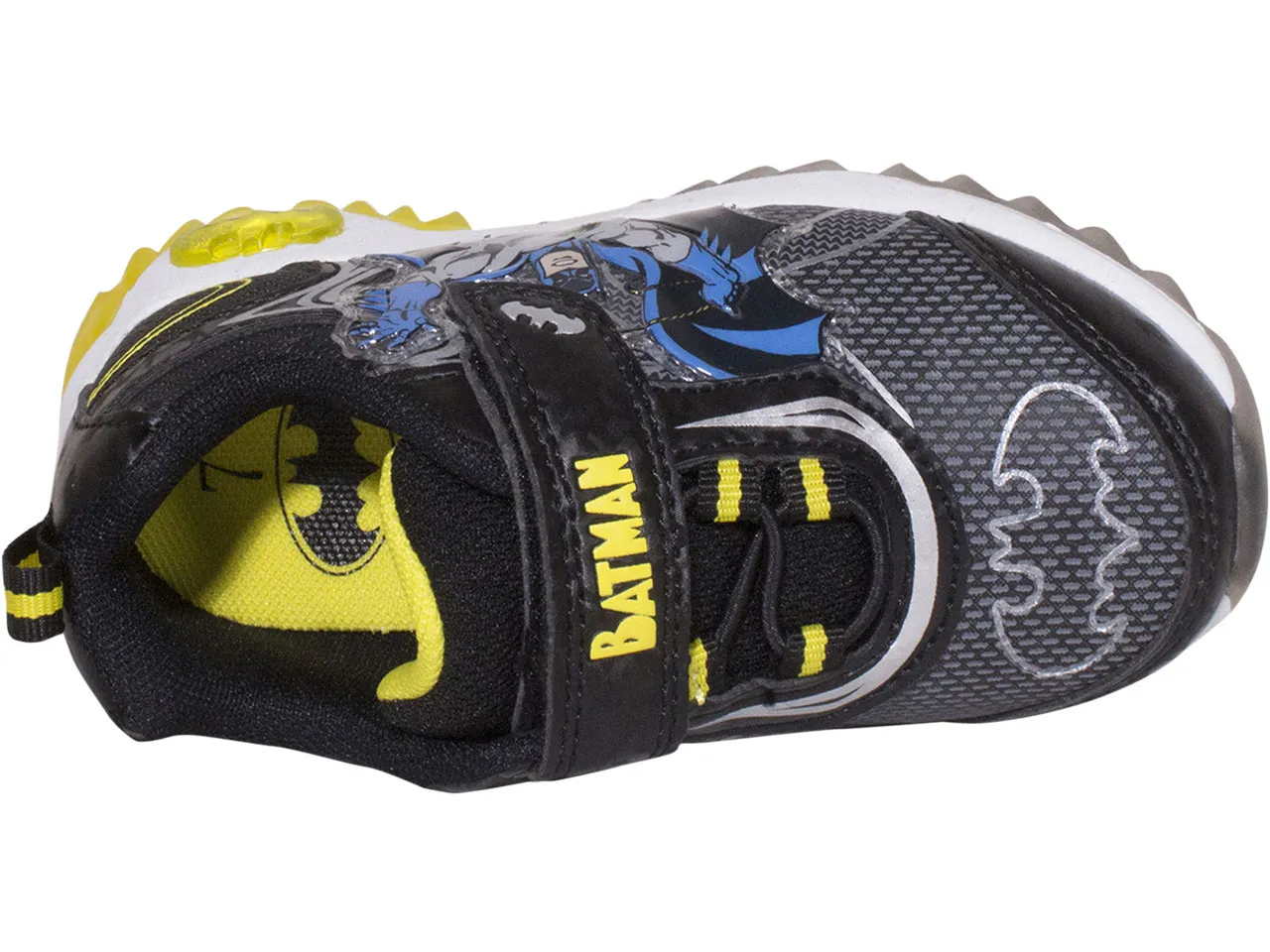 DC Comics Batman Little Boy's Sneakers Light Up Black/Yellow Sz: 11