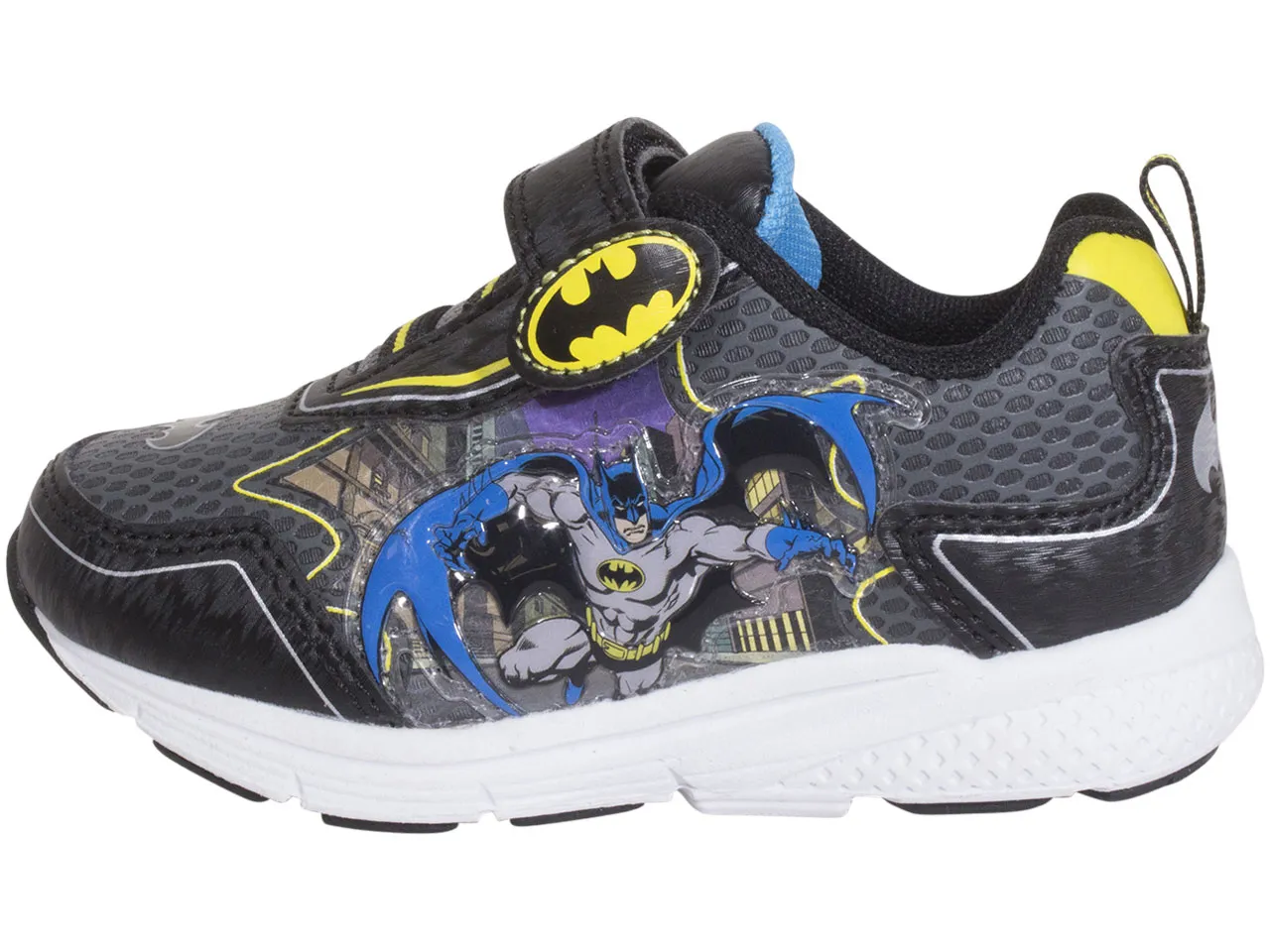 DC Comics Batman Little Kids Boy's Sneakers Light Up Black/Yellow Sz: 12