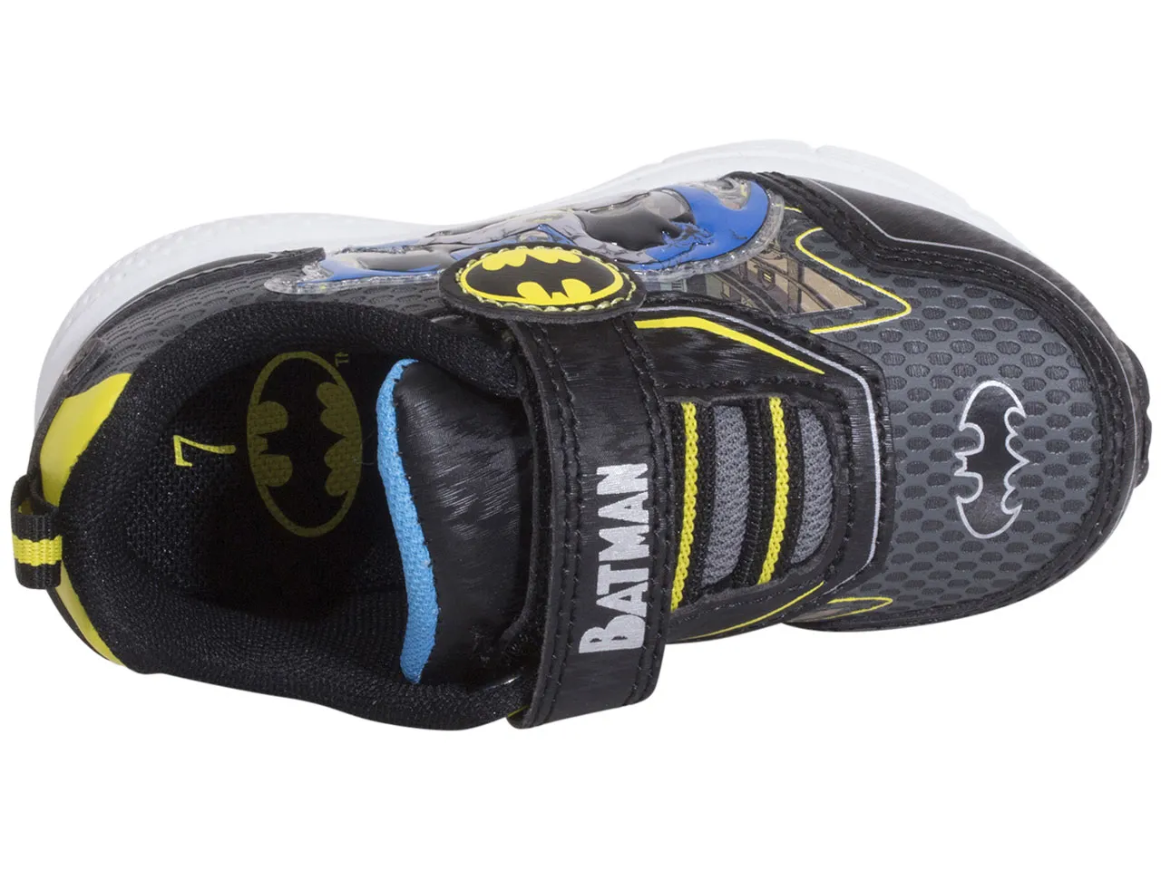 DC Comics Batman Little Kids Boy's Sneakers Light Up Black/Yellow Sz: 12