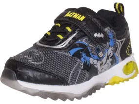 DC Comics Batman Toddler Boy's Sneakers Light Up Black/Yellow Sz: 10T