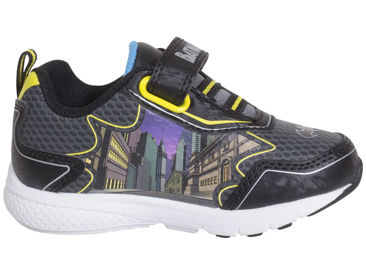 DC Comics Batman Toddler Kids Boy's Sneakers Light Up Black/Yellow Sz: 10T