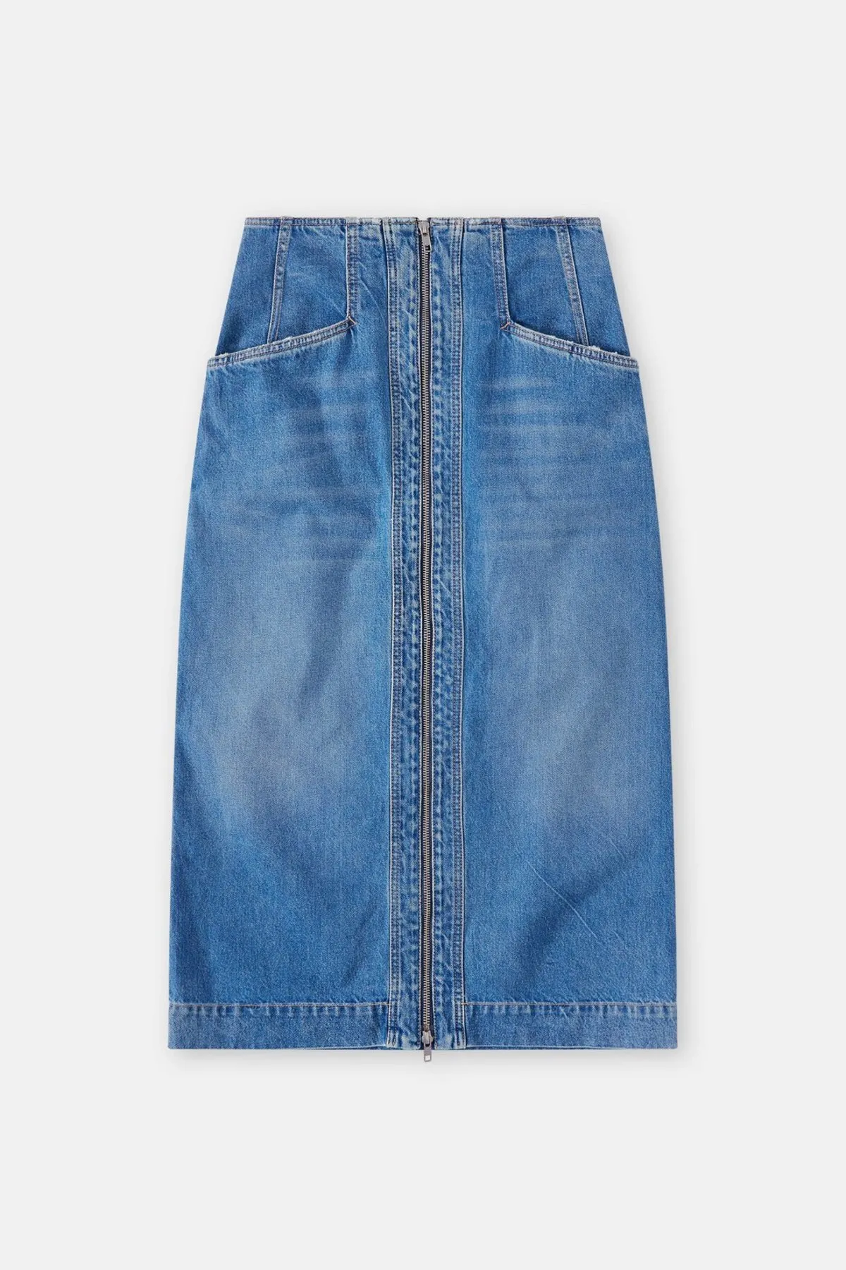 Denim Skirt with Zip