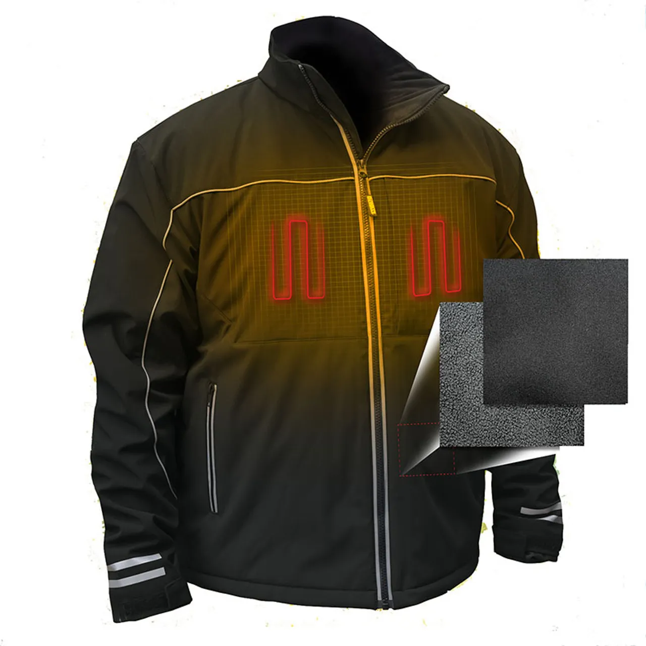 DeWALT Heated Quilted Black Work Jacket with Adapter DCHJ075B