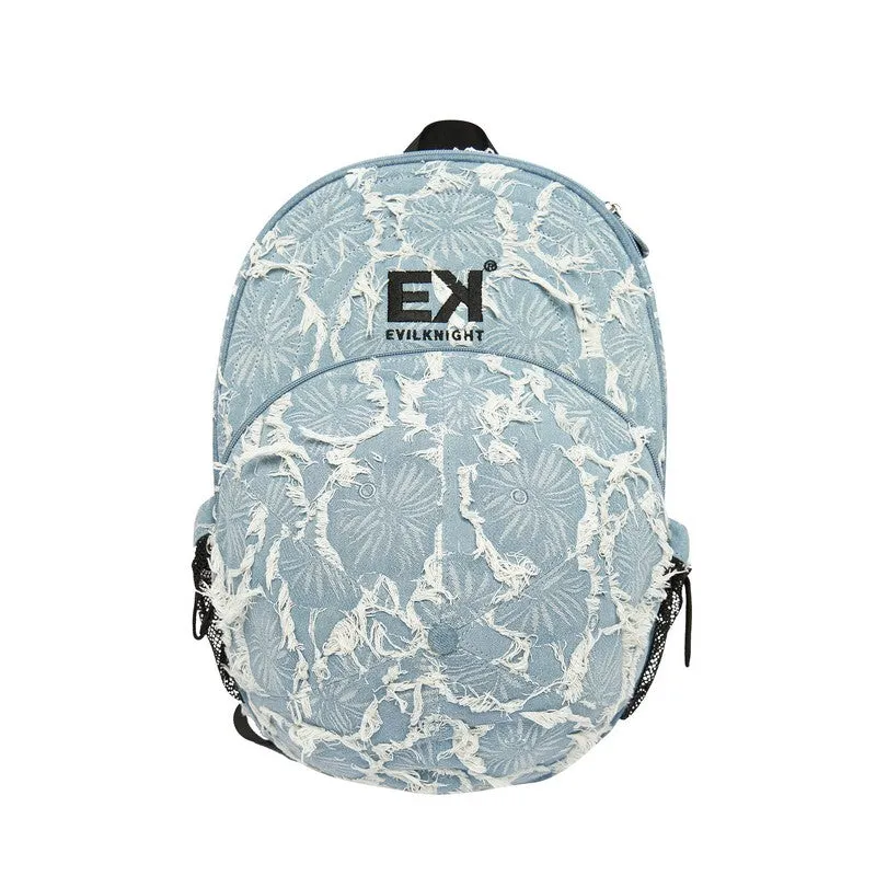 Distressed Baseball Cap Shape Backpack