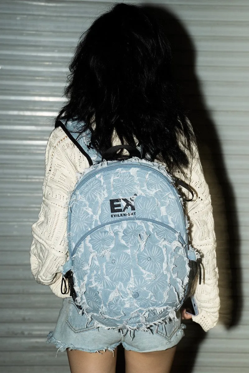 Distressed Baseball Cap Shape Backpack