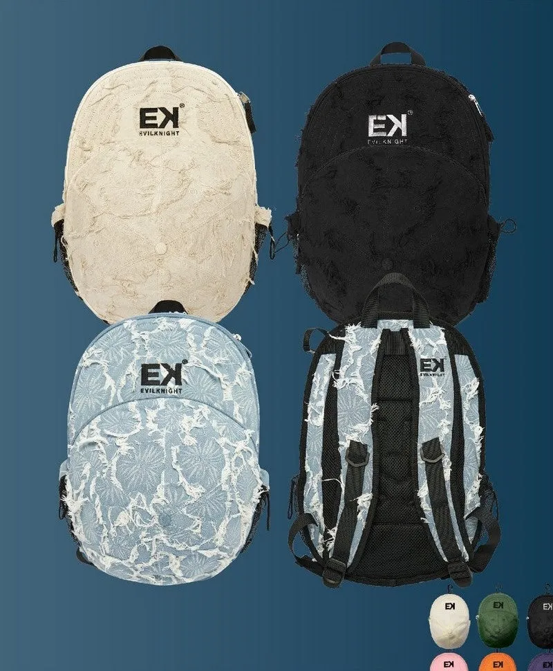 Distressed Baseball Cap Shape Backpack