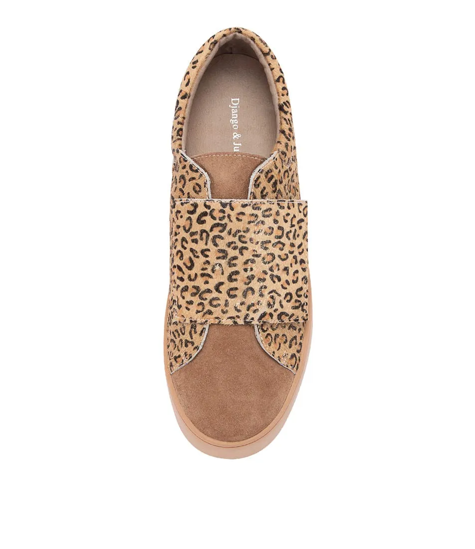 DJANGO & JULIETTE Locks Taupe Camel Gold Suede Sneakers