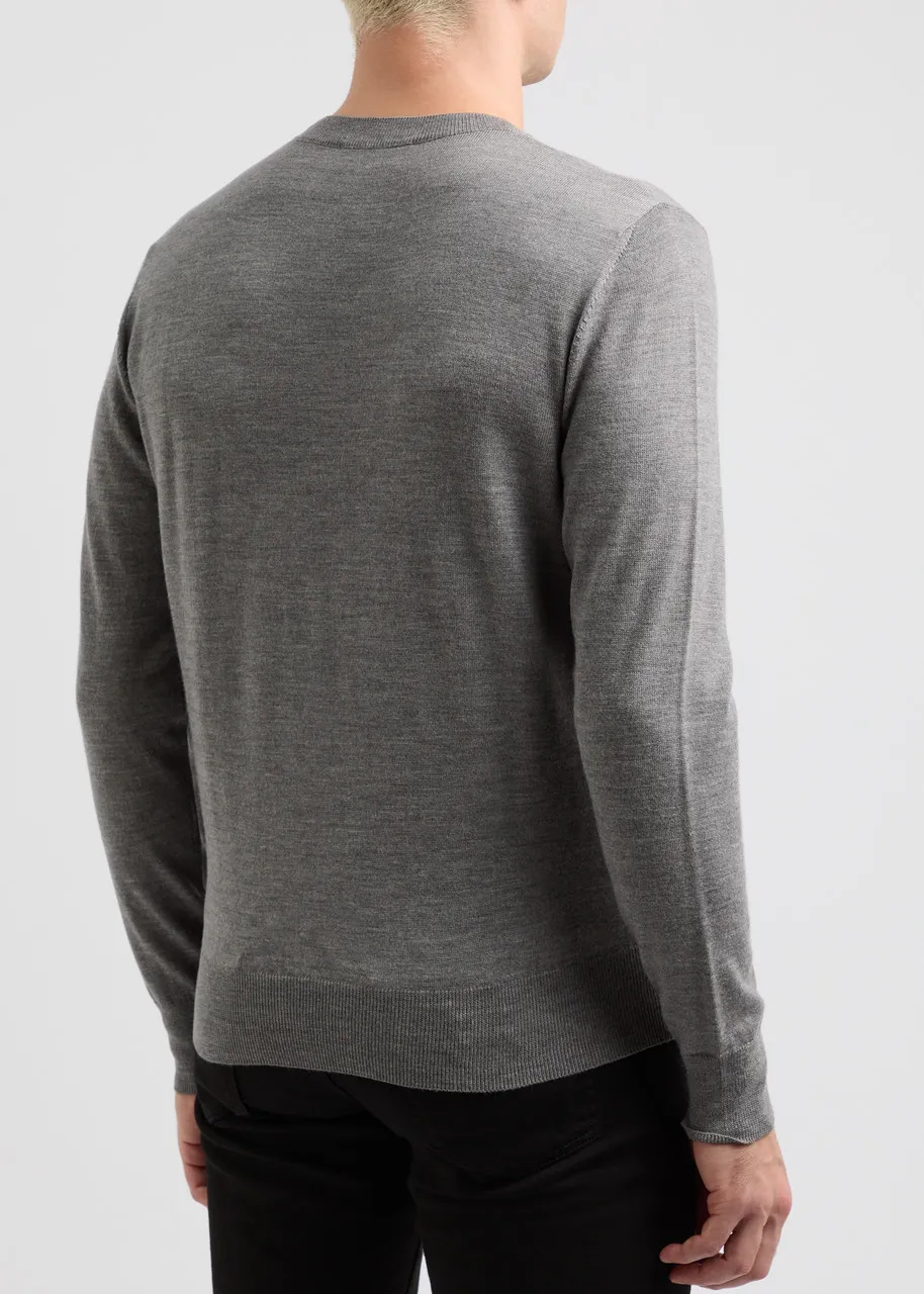 DSQUARED2 Logo-appliqué wool jumper  -                         -                     -                