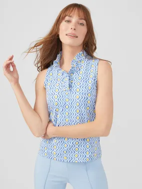 Durham Sleeveless Ruffle Top in Costa Key