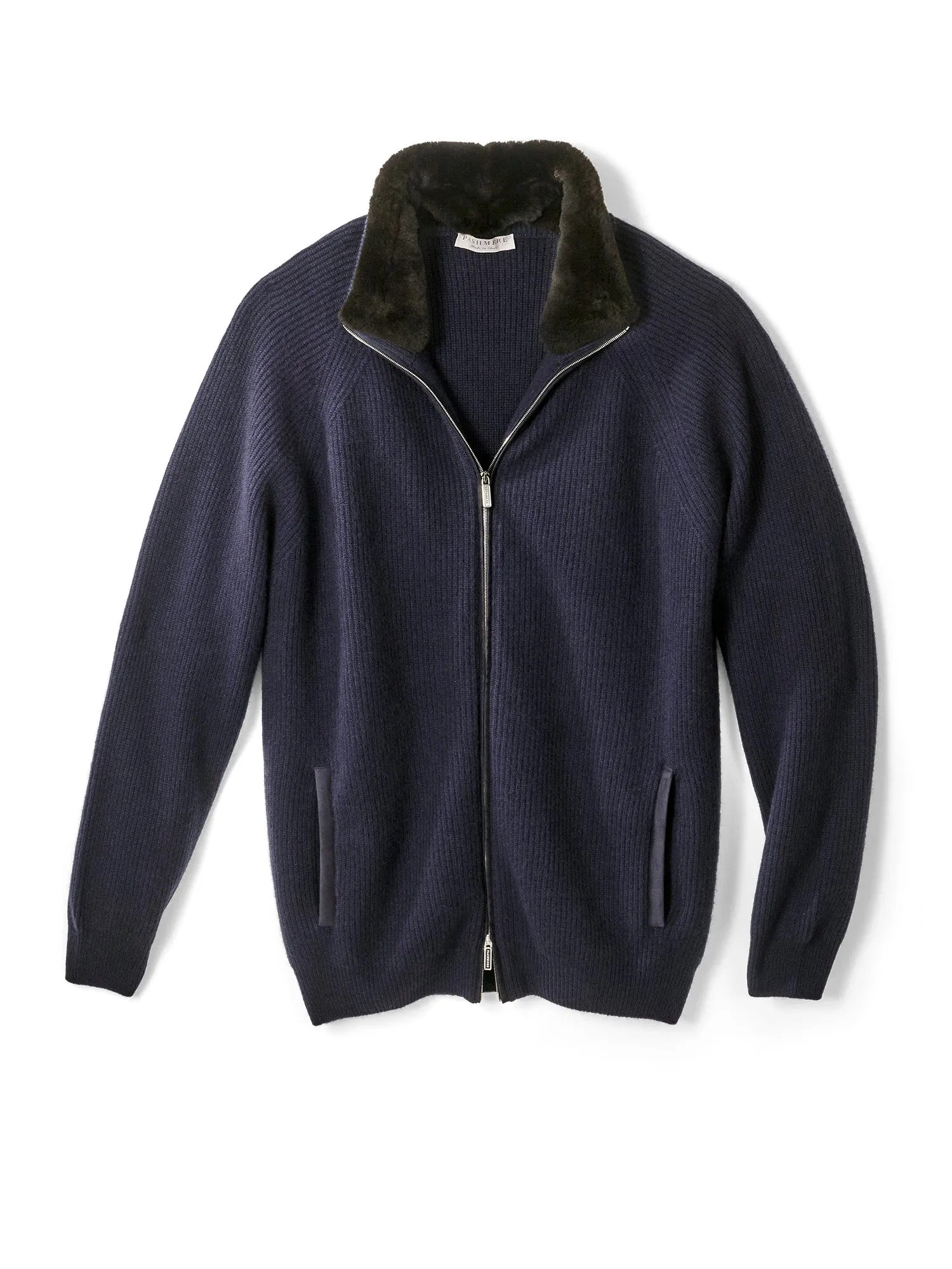 Elio Fur Trim Cashmere Cardigan