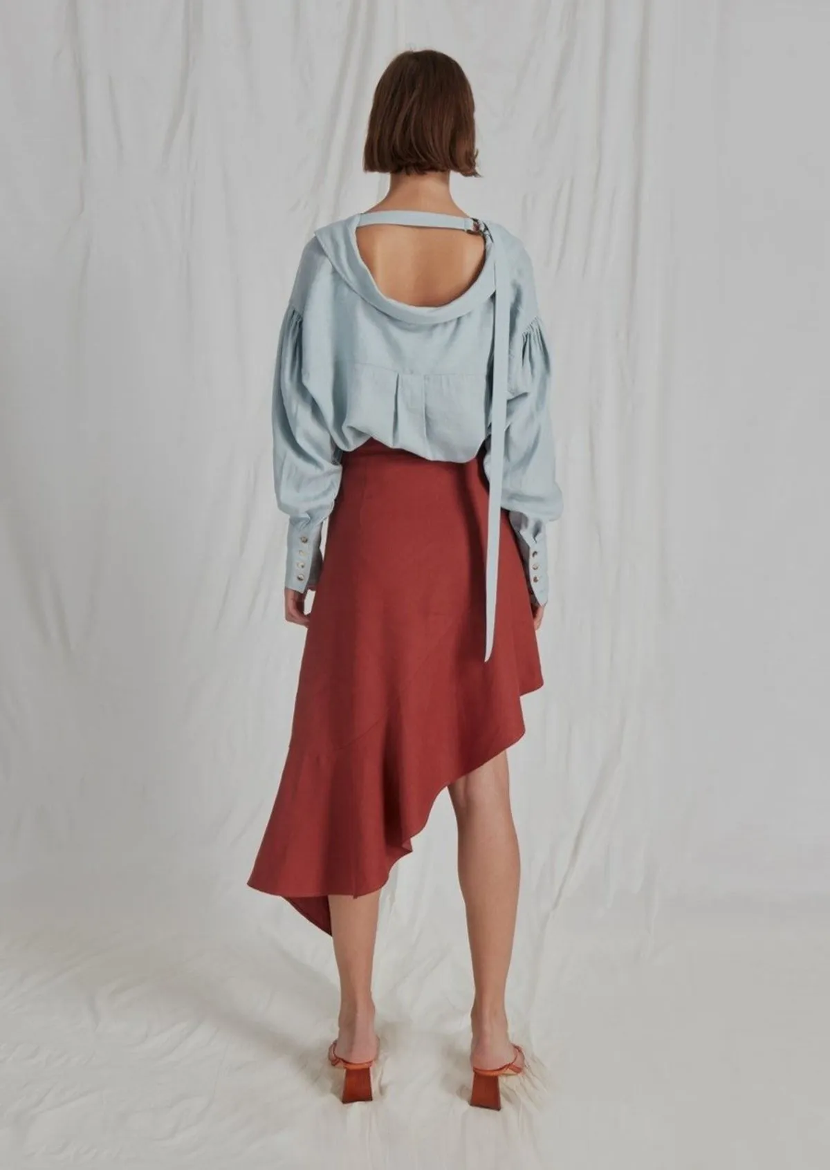 Ella Skirt - Linen Incarnadine