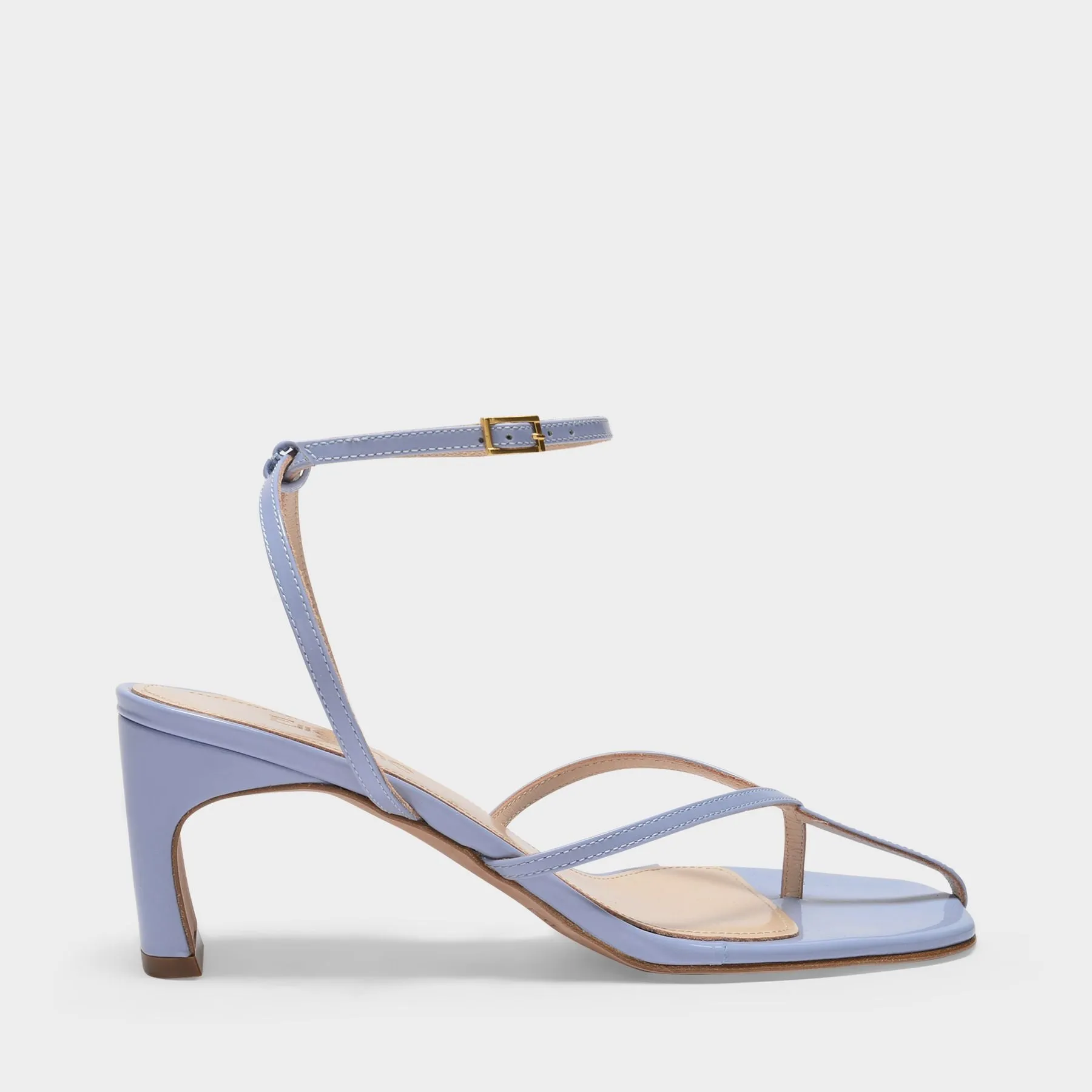 Elleme  Ficelle Ankle Strap Sandals in Iris Blue Patent