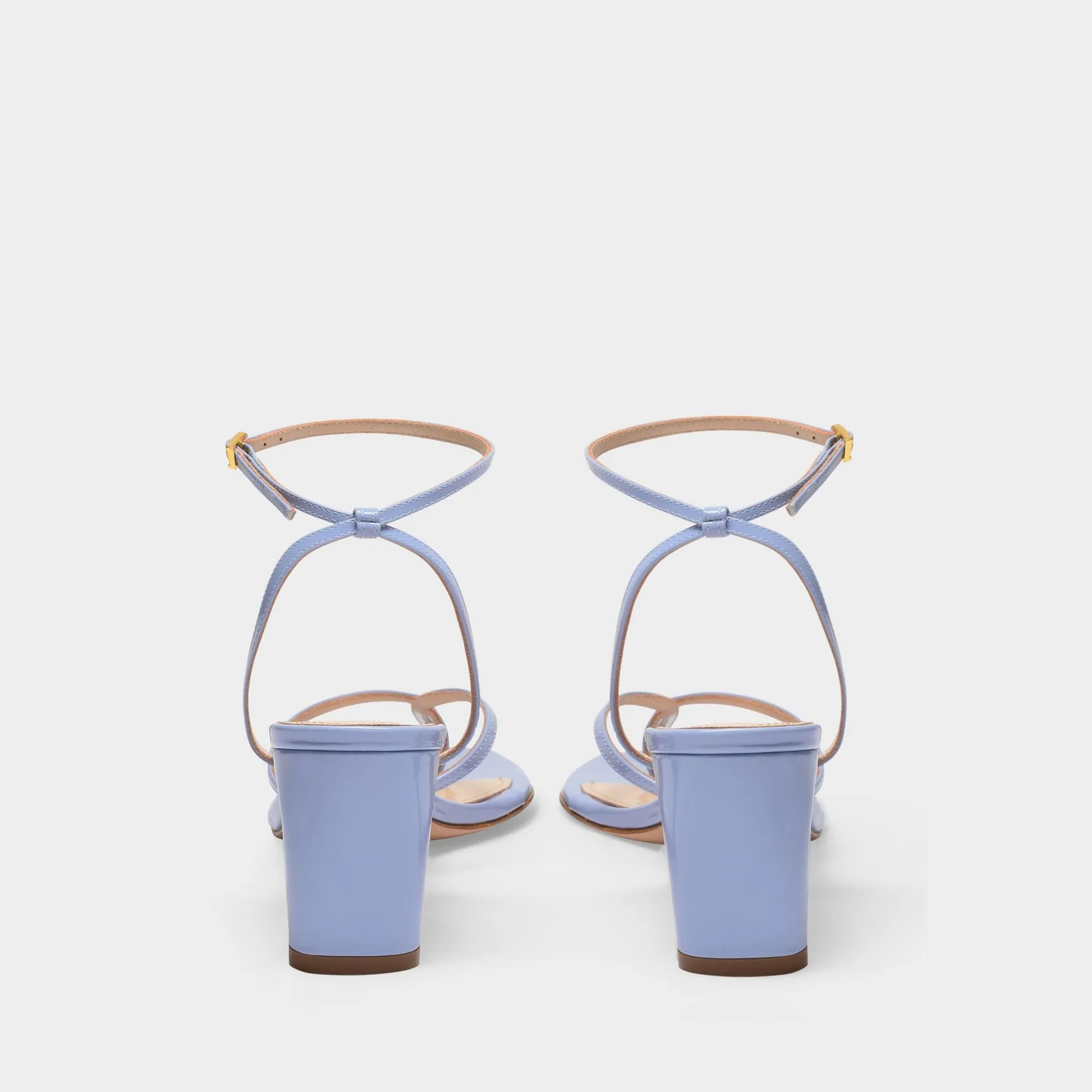 Elleme  Ficelle Ankle Strap Sandals in Iris Blue Patent