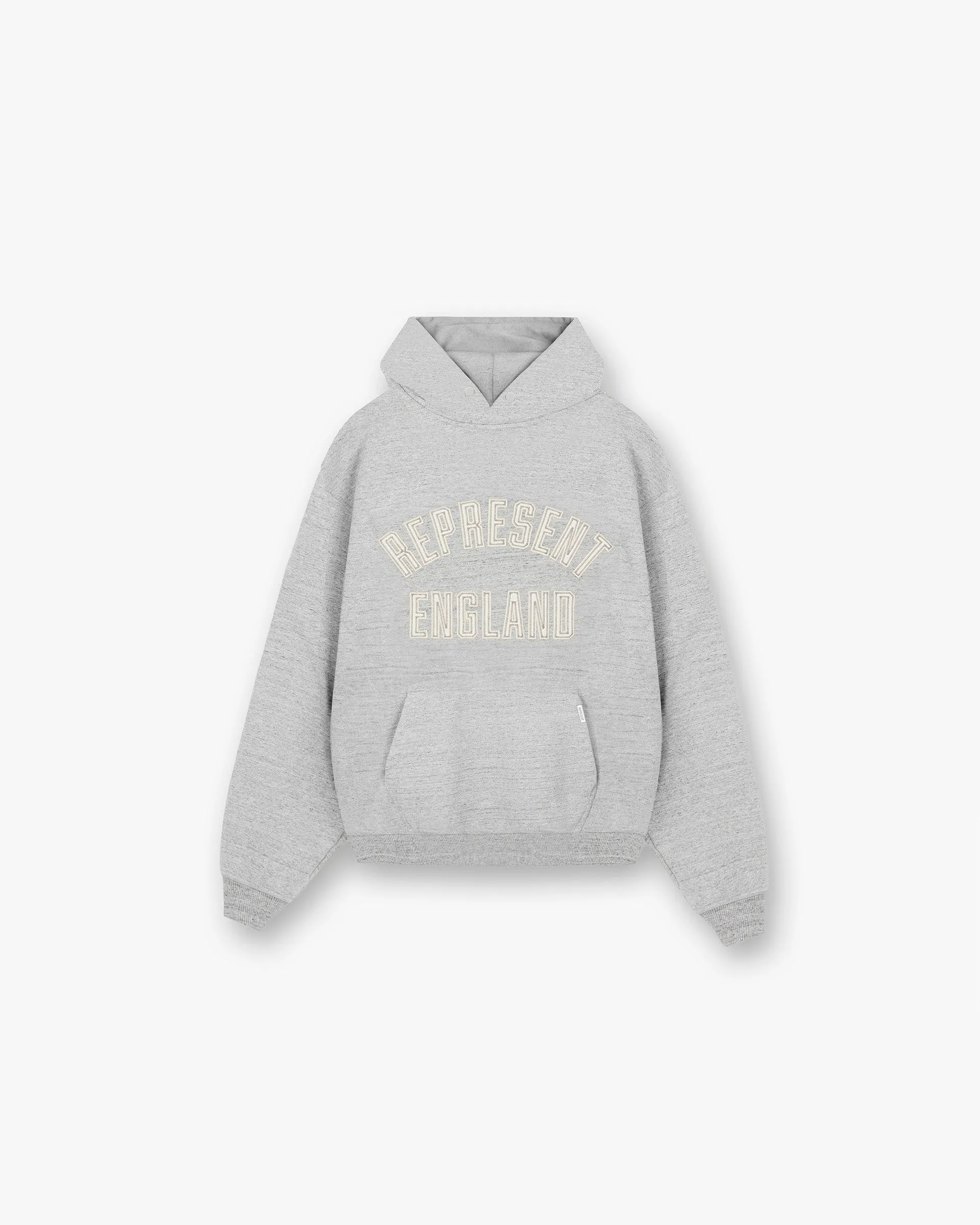 England Applique Hoodie - Grey Marl