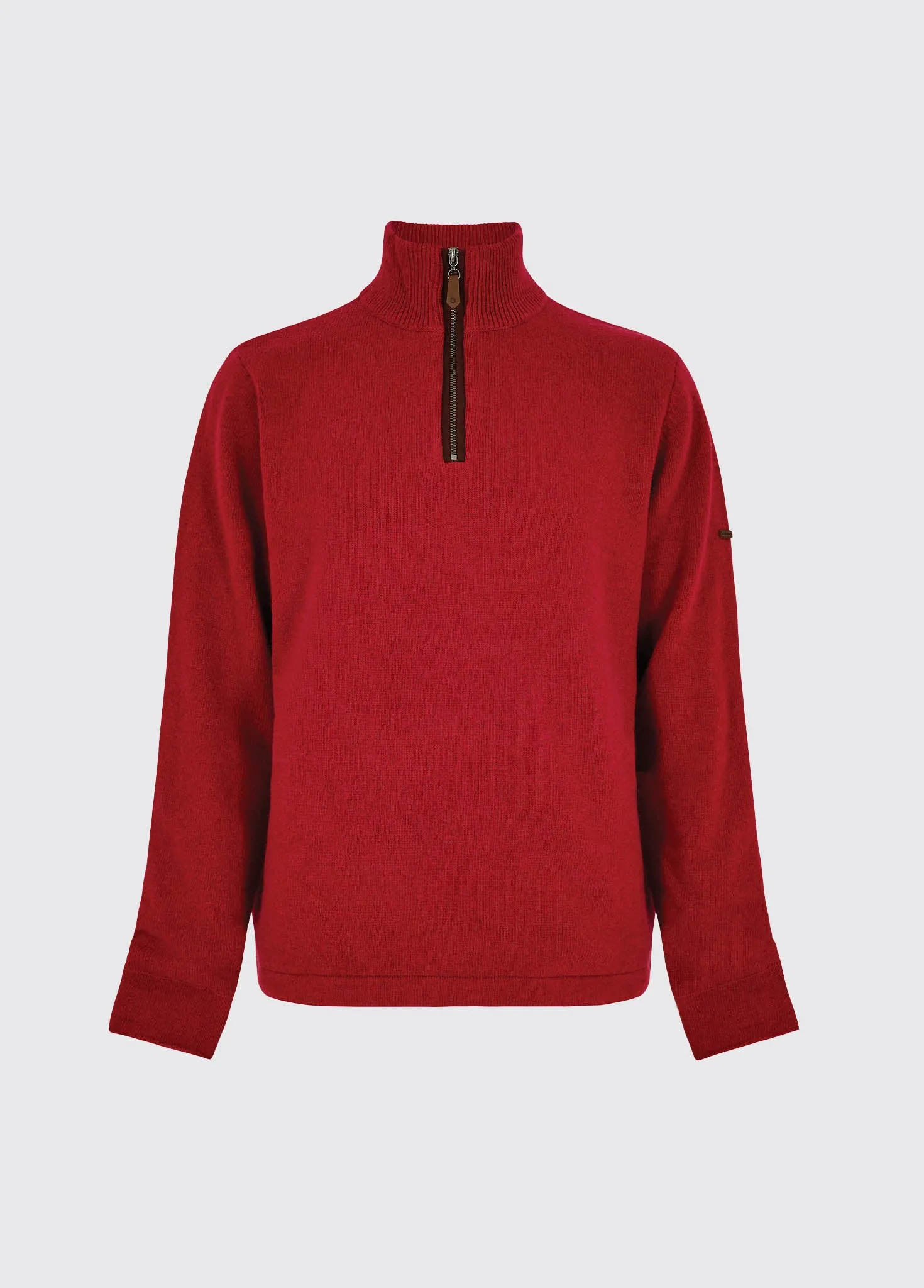 Feeney Zip Neck Sweater - Cardinal