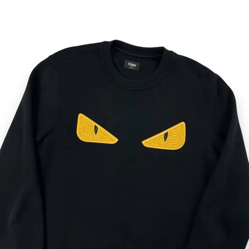 Fendi Bag Bugs Studded Black Sweatshirt 