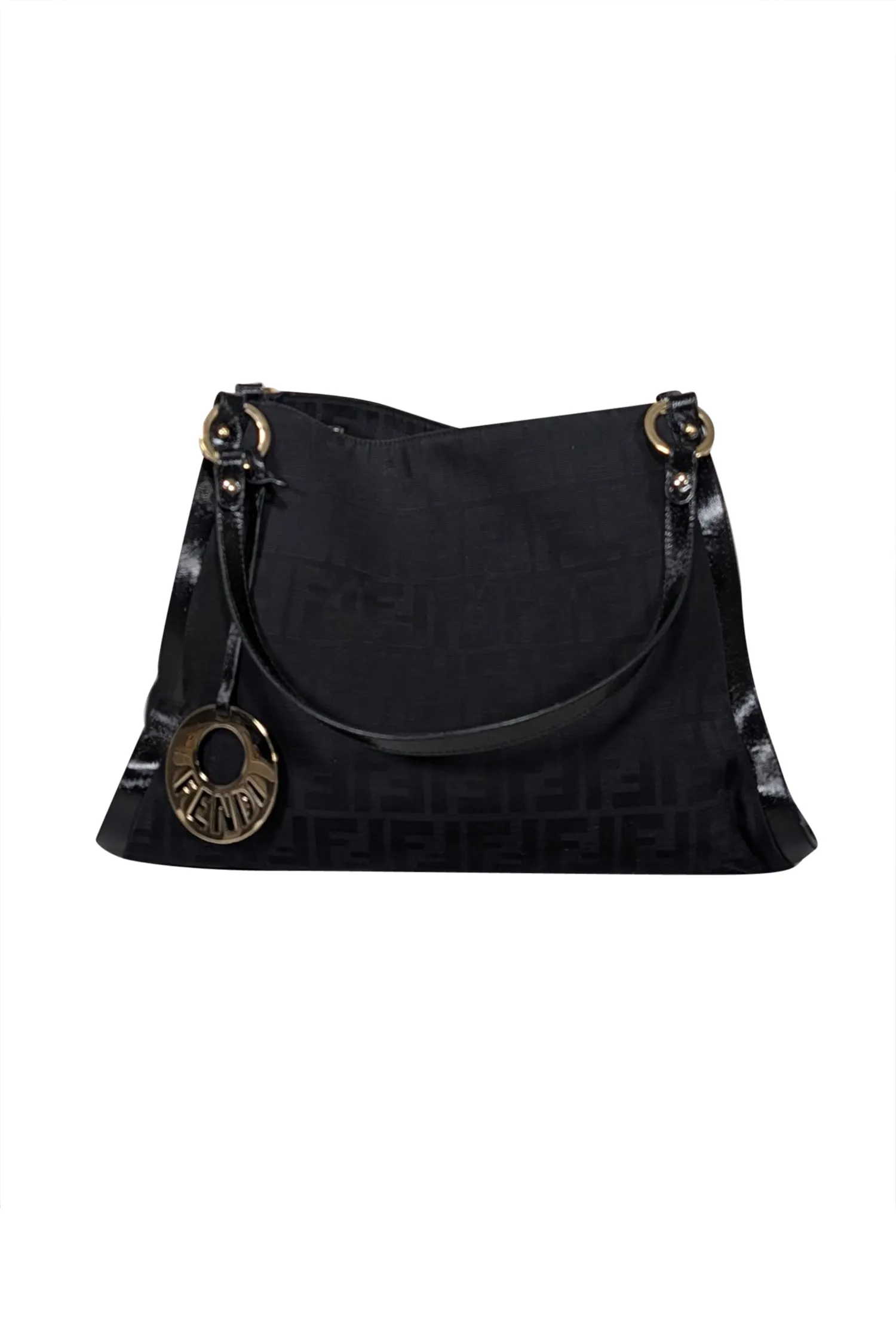 Fendi - Black Monogram Canvas Shoulder Bag