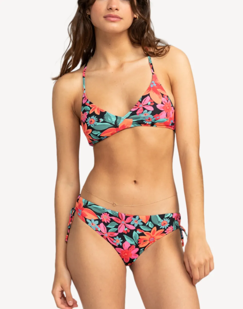 Floral Fiesta Beach Classics Strappy Bikini Top