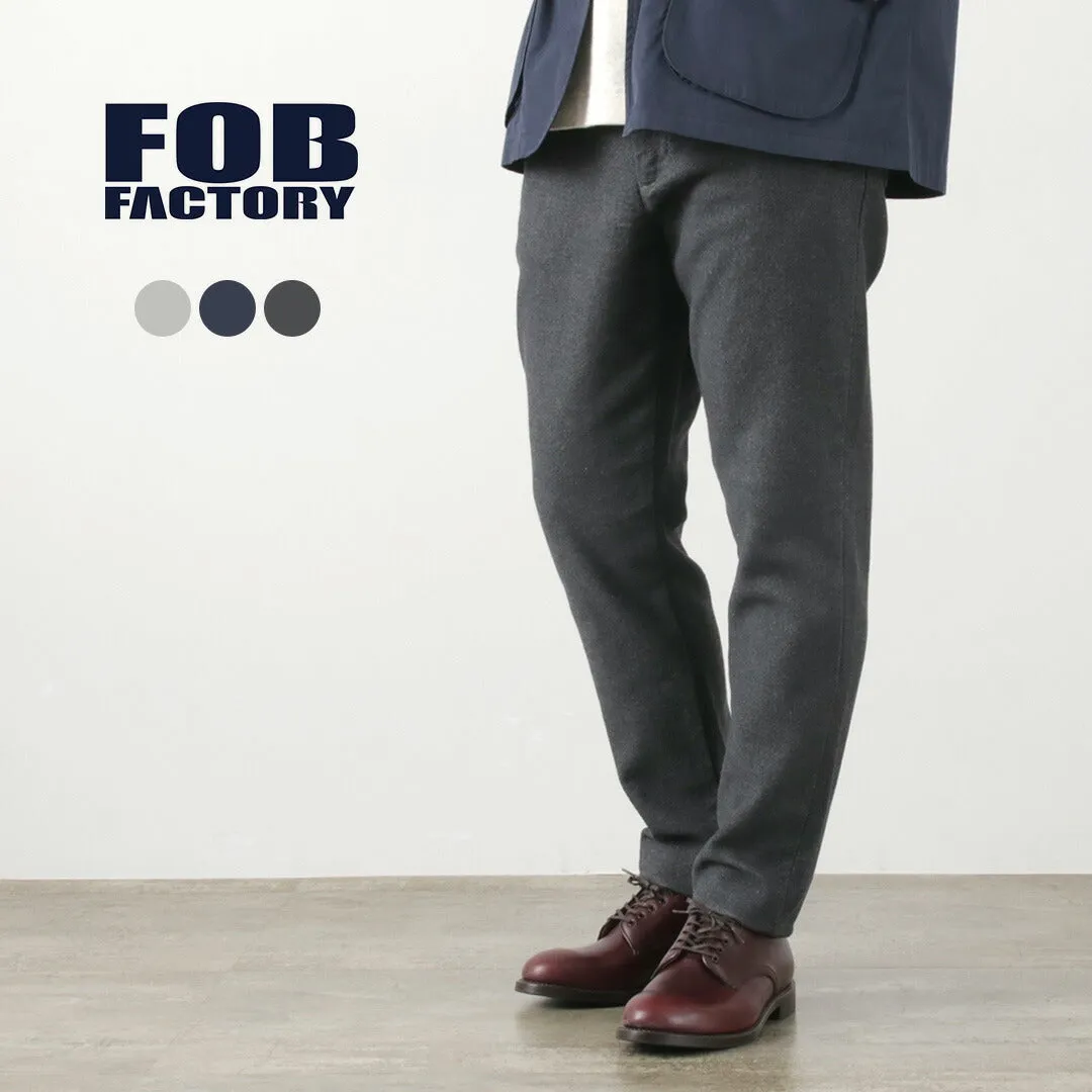 FOB FACTORY（FOBファクトリー） F0527 リラックス トラウザー / メンズ ボトムス 綿 コットン 伸縮 テーパード スラックス 日本製 RELAX TROUSERS