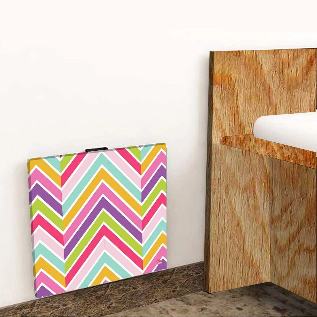 Folding Wall Mount Side Table- Pastels Chevron
