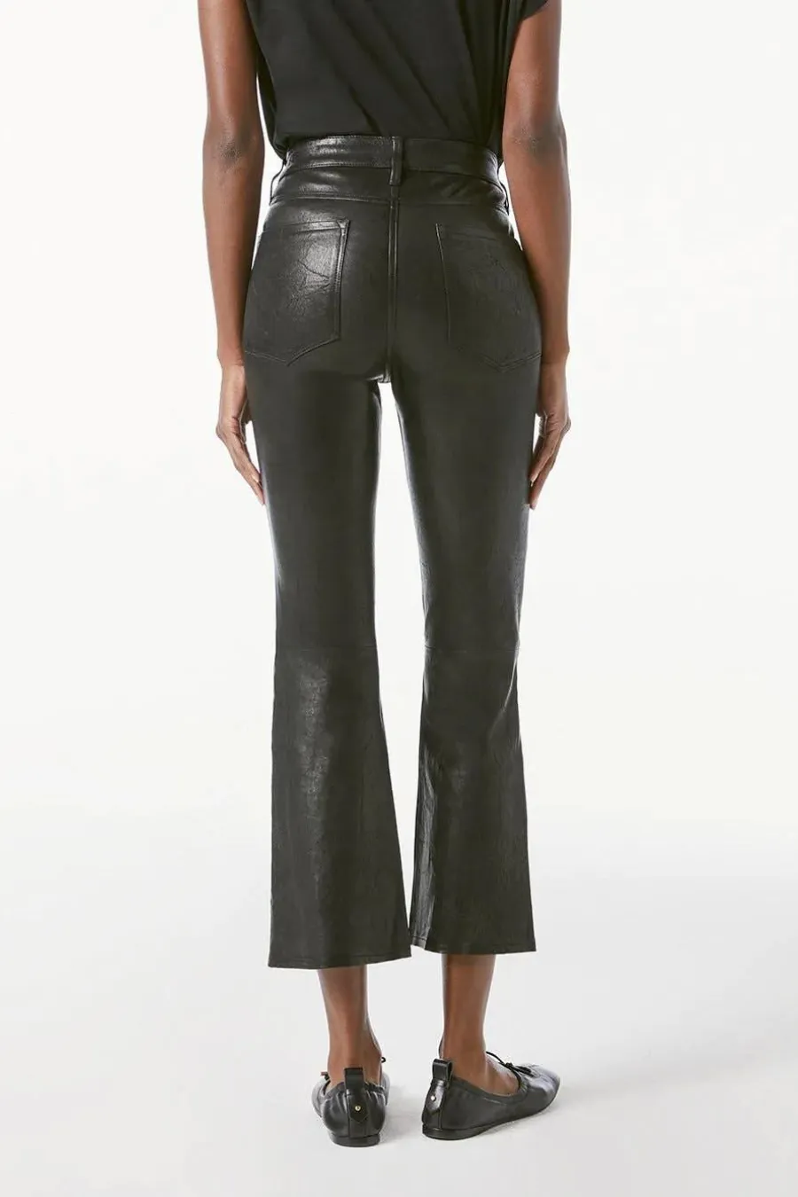 Frame Le Crop Mini Boot Leather Washed Black