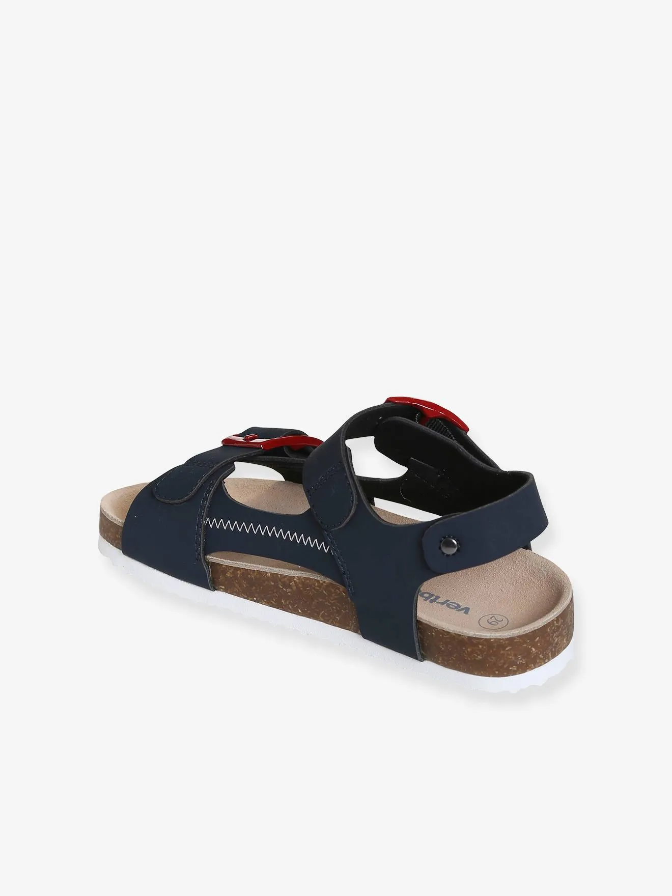 Full Opening Sandals, for Boys - blue dark solid with design