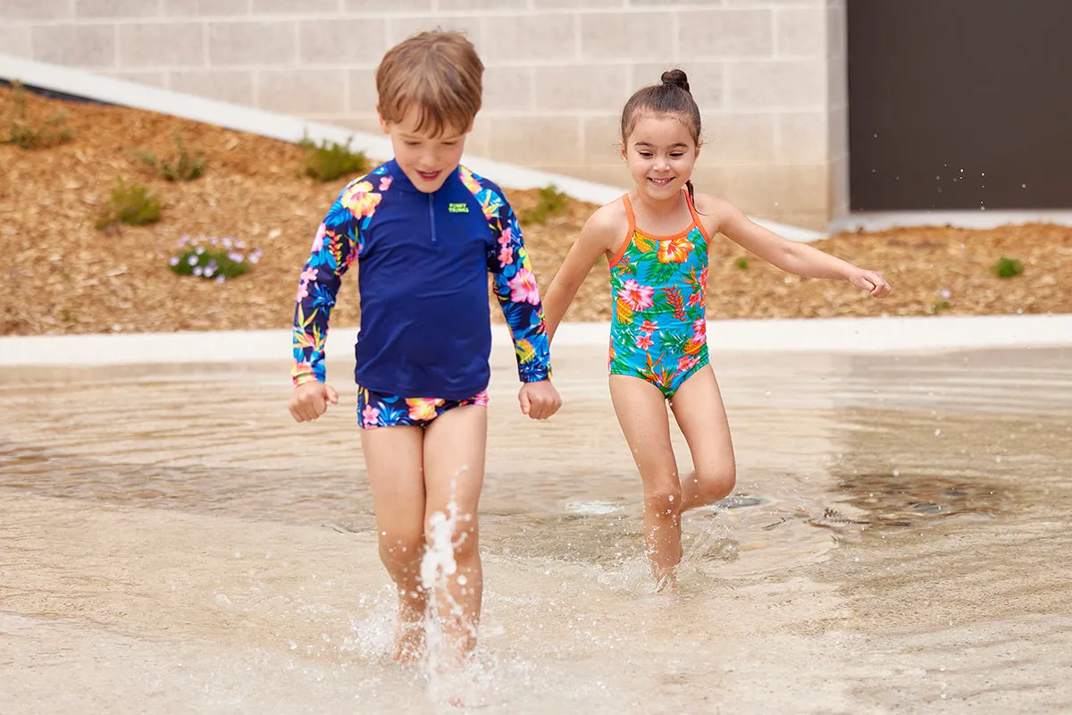 Funky Trunks - In Bloom - Toddler Boys Zippy Rash Vest