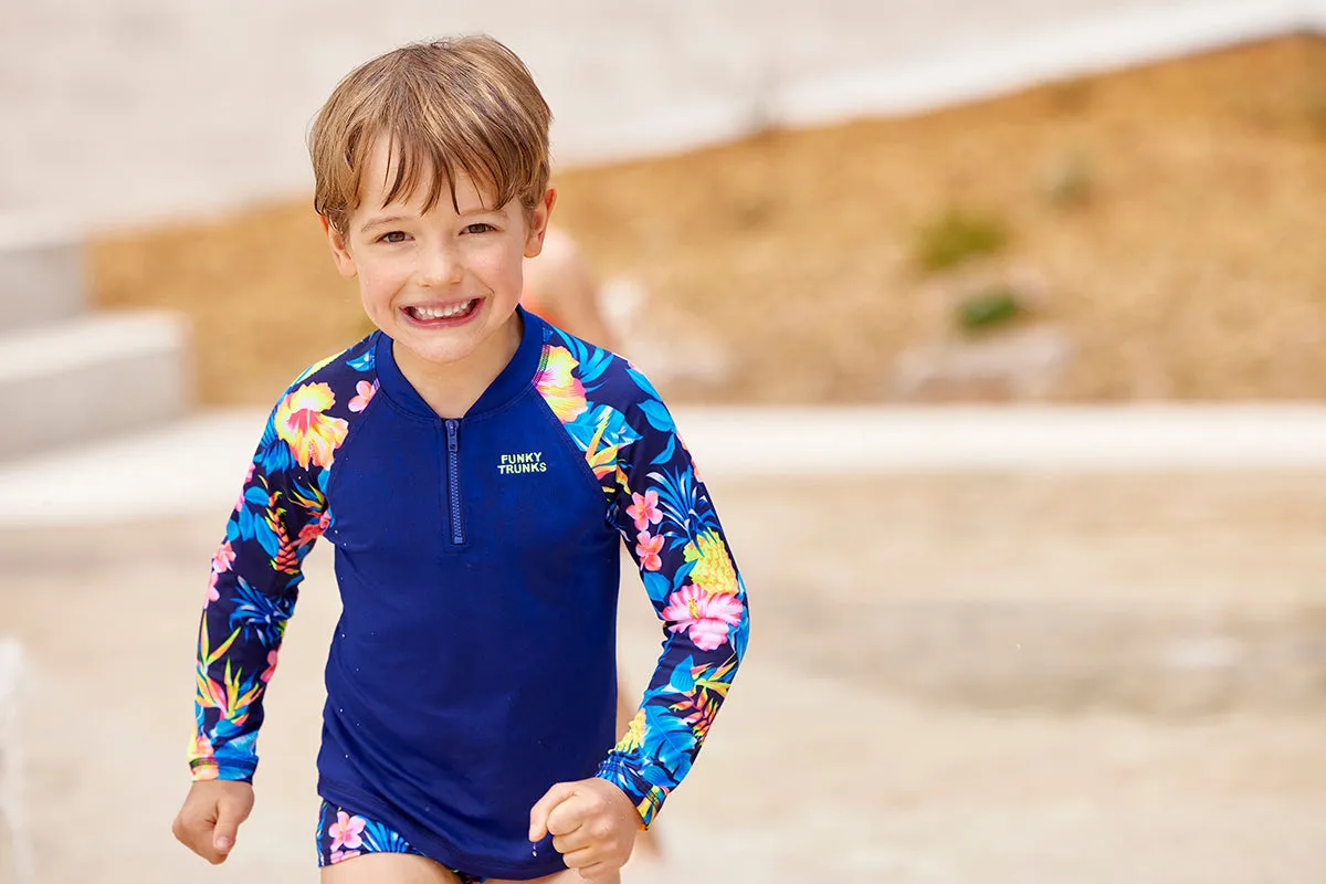 Funky Trunks - In Bloom - Toddler Boys Zippy Rash Vest