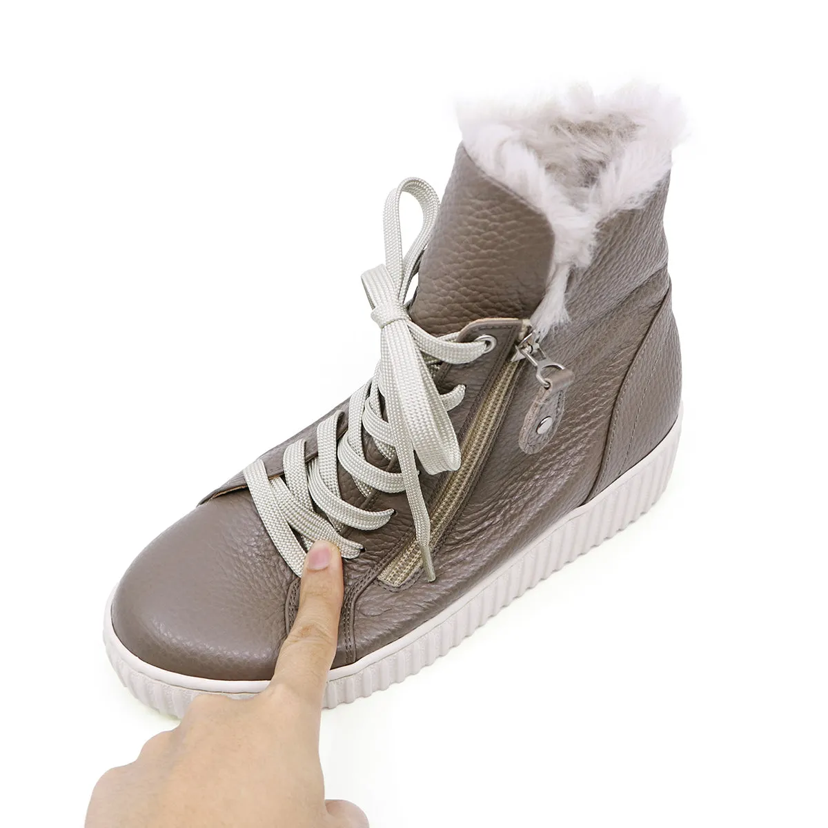 Fuyu Ivory Fur Sneaker Boots