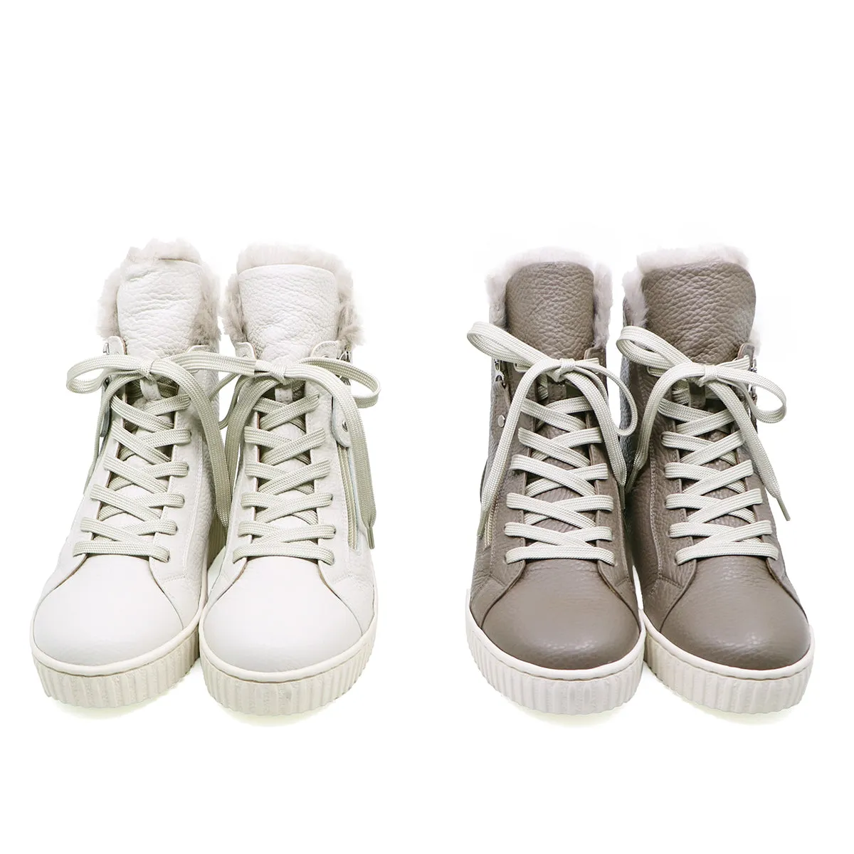 Fuyu Ivory Fur Sneaker Boots