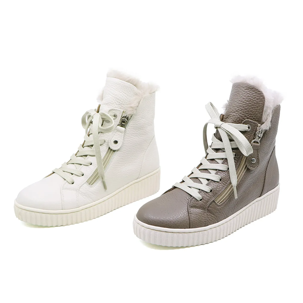 Fuyu Ivory Fur Sneaker Boots