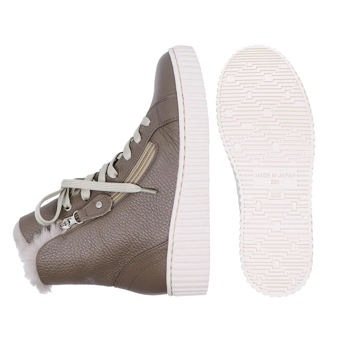 Fuyu Taupe Fur Sneaker Boots