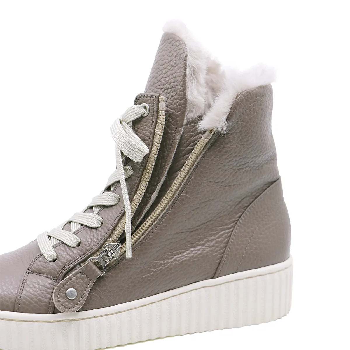 Fuyu Taupe Fur Sneaker Boots